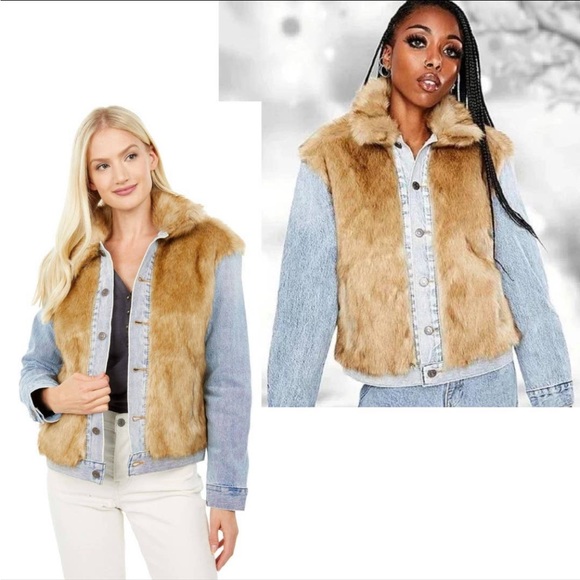 Levi’s jean/faux fur jacket (M) - Picture 2 of 13